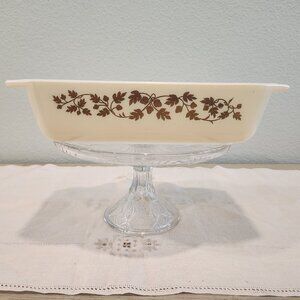 Vintage Pyrex Golden Acorn Space Saver Casserole Dish #575-B 2 QT